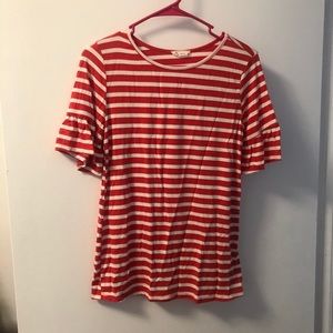 Les Amis Orange and White Striped Stretchy Small